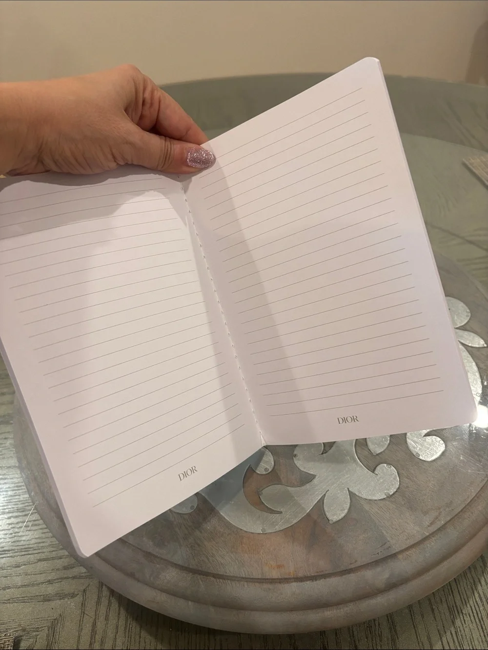 New Dior 5X7.5 Floral Notebook with Blue, Red, Green Blooms